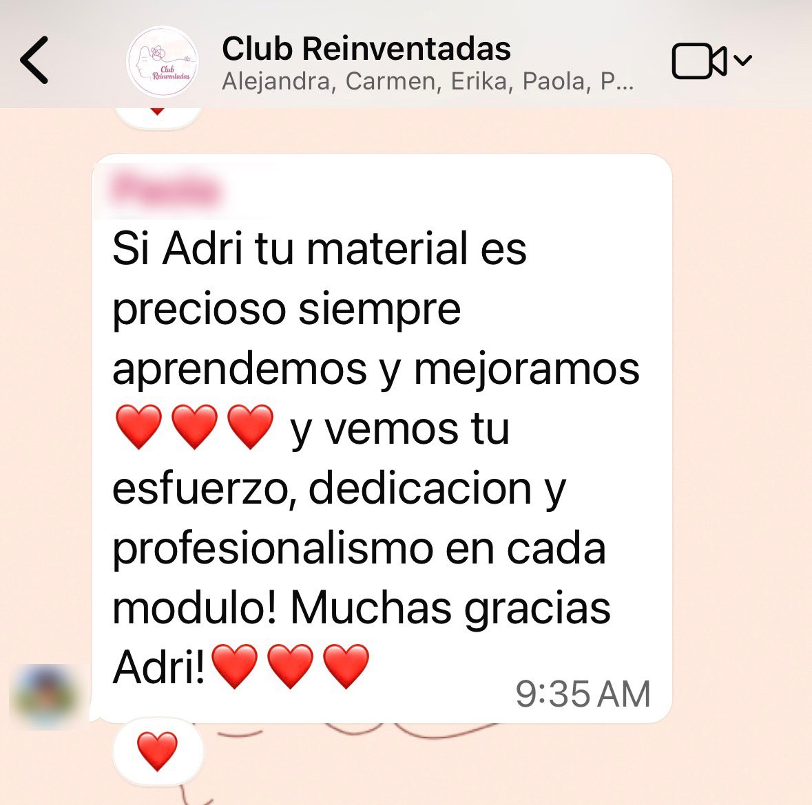 Testimonio de una de nuestras integrantes